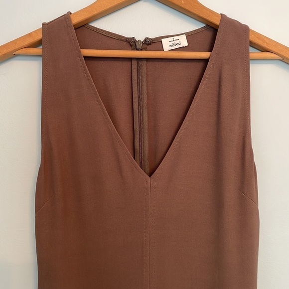 WILFRED Cataphore  Dress Brown V Neck Sleeveless MIDI Size 0 - Picture 5 of 9